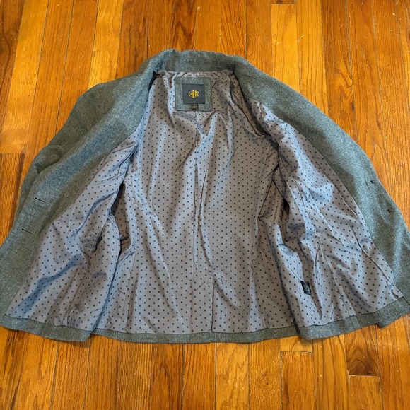 CBR Womens Medium Gray Long Sleeve Blazer Jacket Lined Wool Blend Preppy Classic - Picture 2 of 8